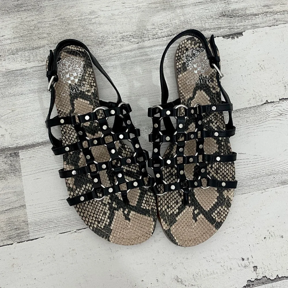 Vince Camuto Richintie Cage Sandal Black 8